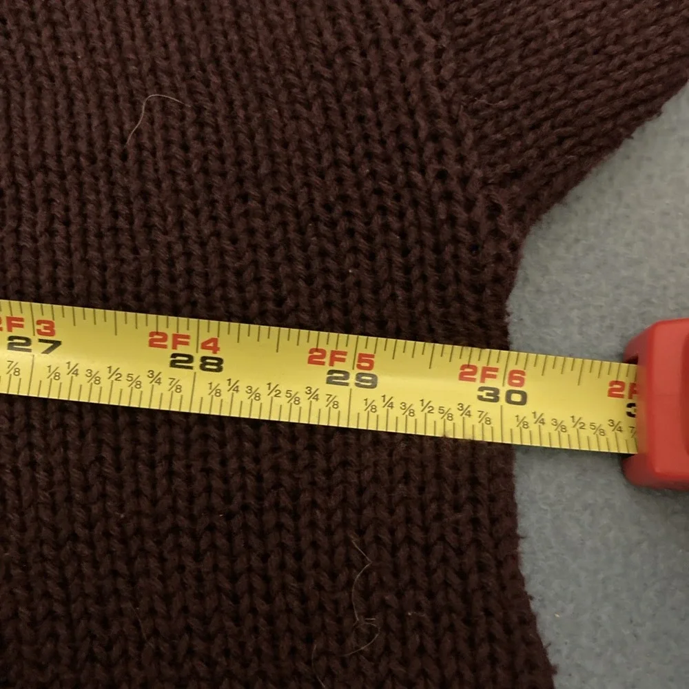 American Eagle Oversized Fit Maroon Open Front Long Sleeve Short Cardigan - SZ L